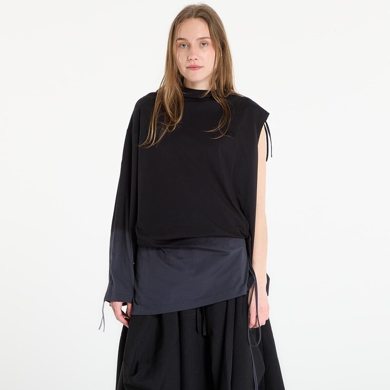 Tričko Y-3 Dip Dye Cinched Drape T-Shirt Black M 112794544