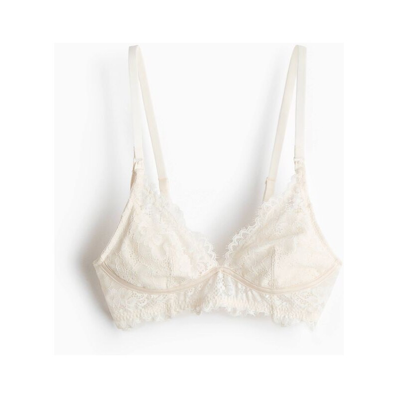 H&M - MAMA Krajková podprsenka na kojení - bílá 112794767