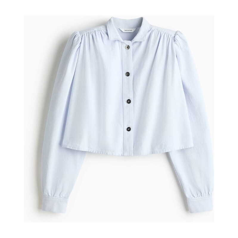 H&M - Keprová košiles ramenními vycpávkami - modrá 112794822