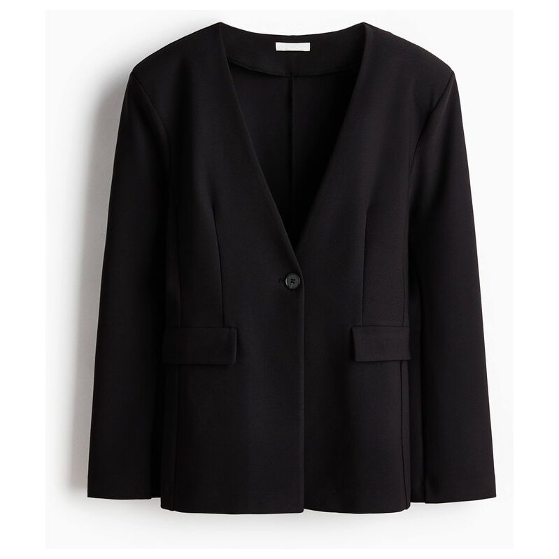 H&M - Žerzejové sako bez límce - černá 112794885
