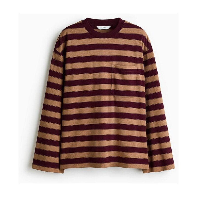 H&M - Tops kapsičkou - Vínová/Proužky