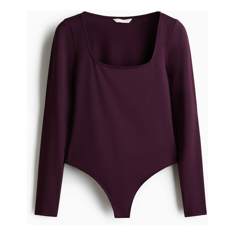 H&M - Body thongs dlouhým rukávem - fialová 112794893