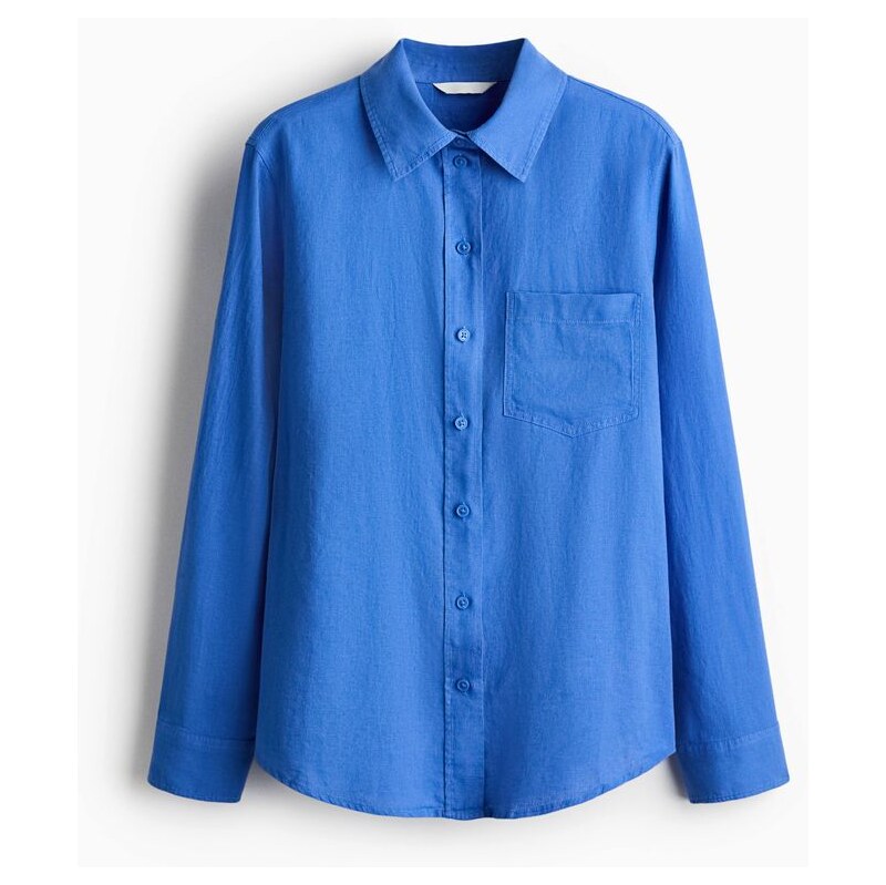 H&M - Košile z lněné směsi - modrá 112794955