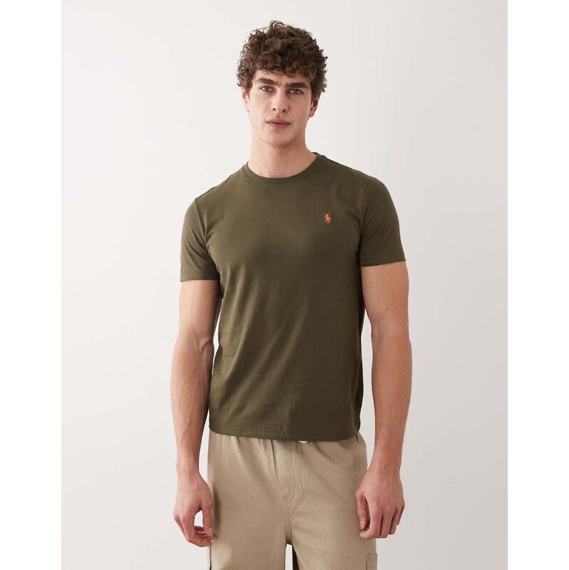 Polo Ralph Lauren icon logo custom fit t-shirt in olive green