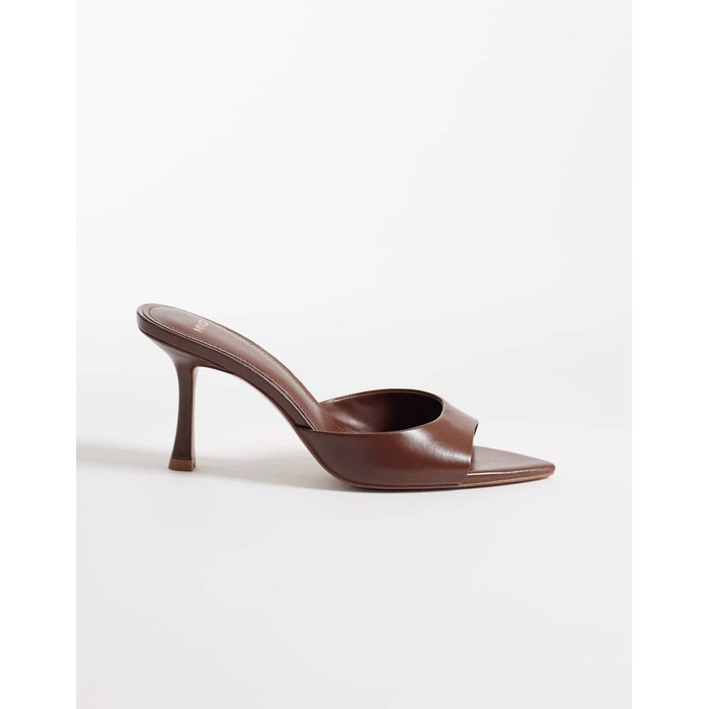 Mango faux leather mules in terracotta-Brown 115723451