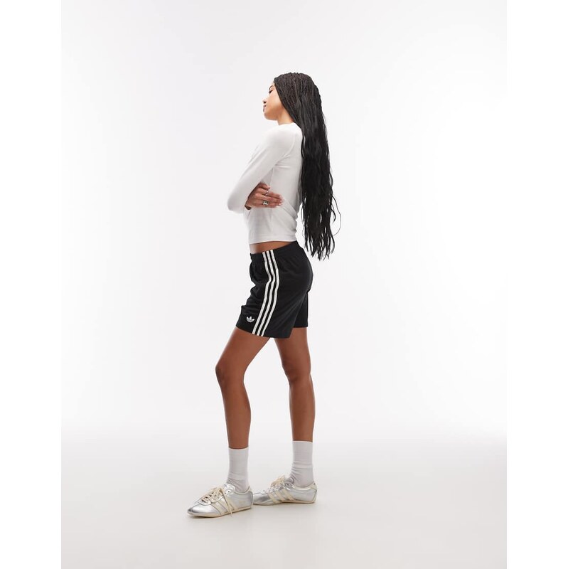 adidas Originals Firebird shorts in black and white