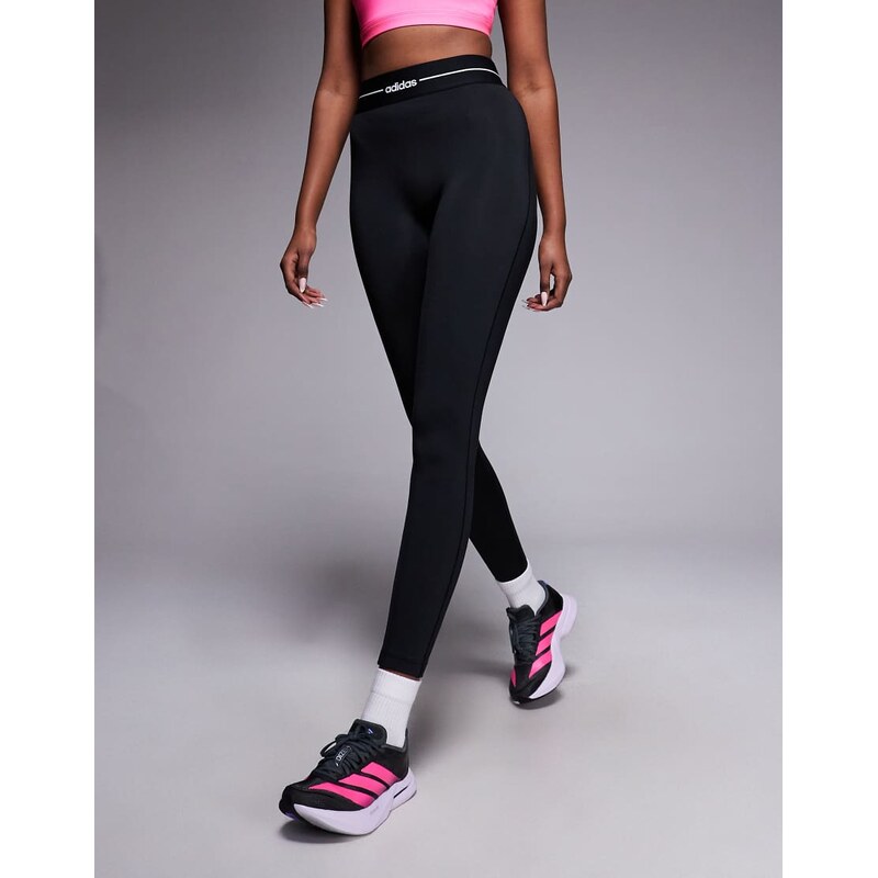 adidas performance adidas Training Hyperglam linear full length leggings in black
