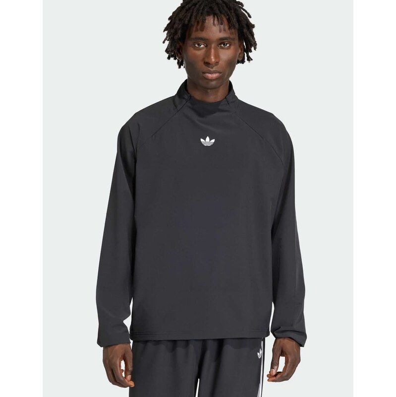 adidas Originals Adidas adicolor woven drill top in black 115499872