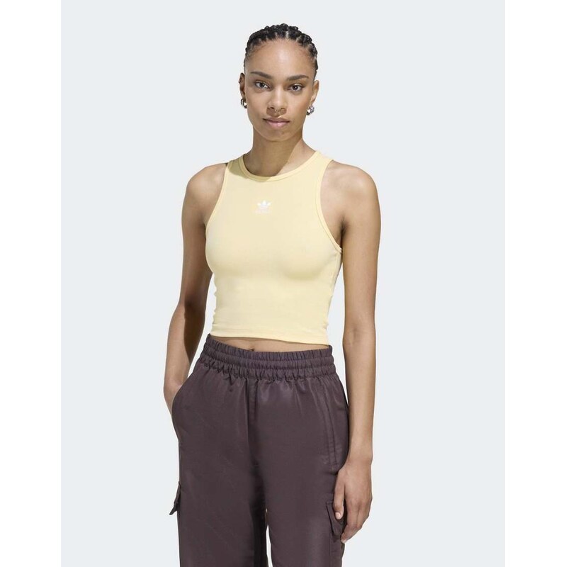 adidas Originals Essentials ribbed tank top in orange tint 115505579