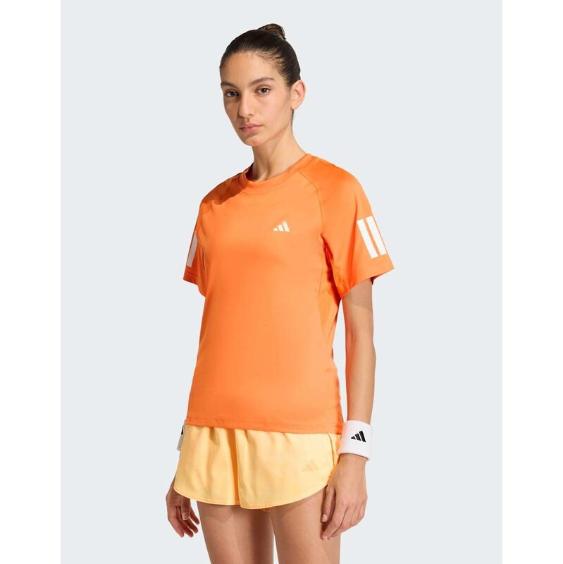 adidas performance Club 3-stripes tennis climacool tee in pure