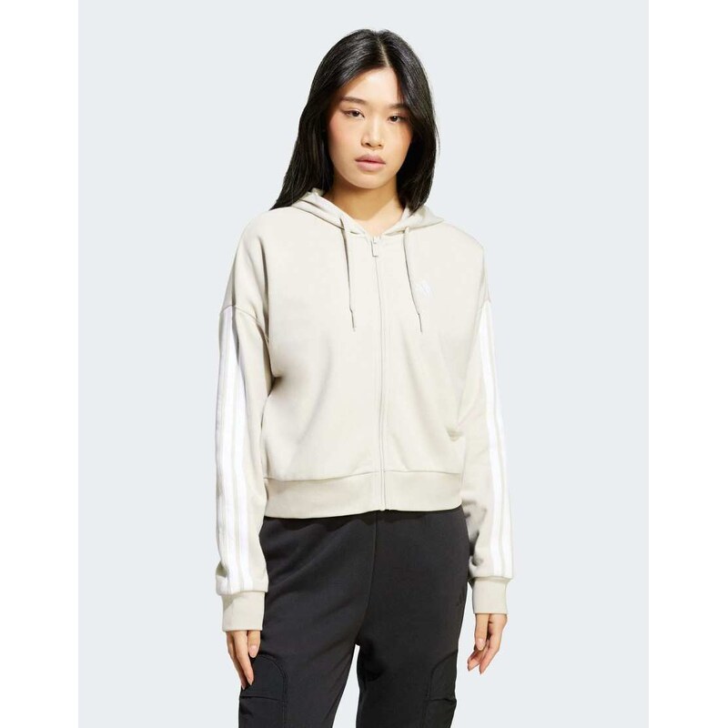 adidas performance Essentials 3-stripes french terry full-zip hoodie 115496212