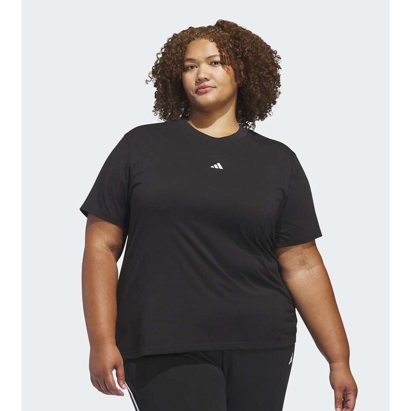 adidas performance Essentials small logo tshirt in black / white