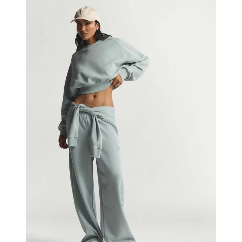 adidas performance Soft lux straight leg pants in wonder sage-Green 115079335