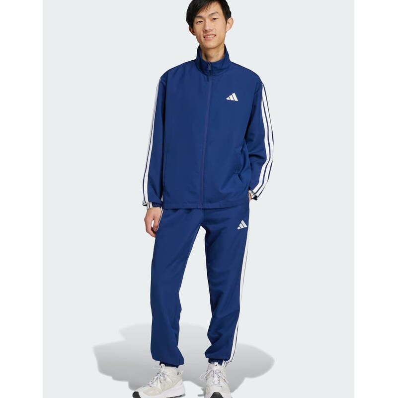 adidas performance 3-stripes woven tracksuits in dark blue 115505698