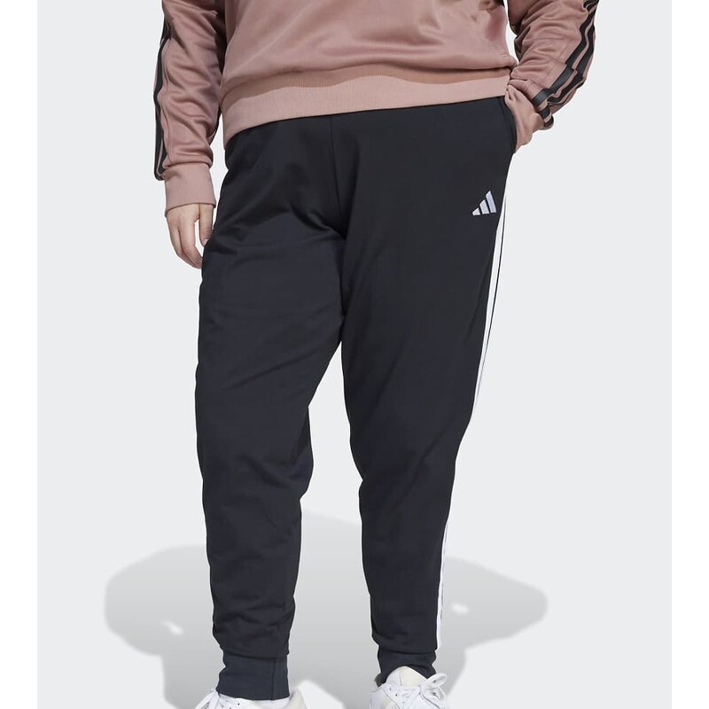 adidas performance Essentials 3-stripes jogger pants (plus size) in 115500037
