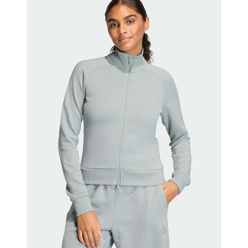 adidas performance Soft lux slim track top in wonder sage-Green 115500020