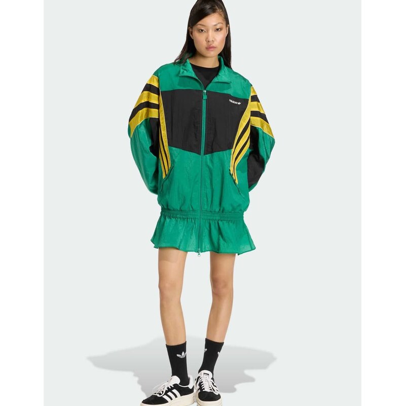 adidas Originals Santiago woven track top in bold green 115505725