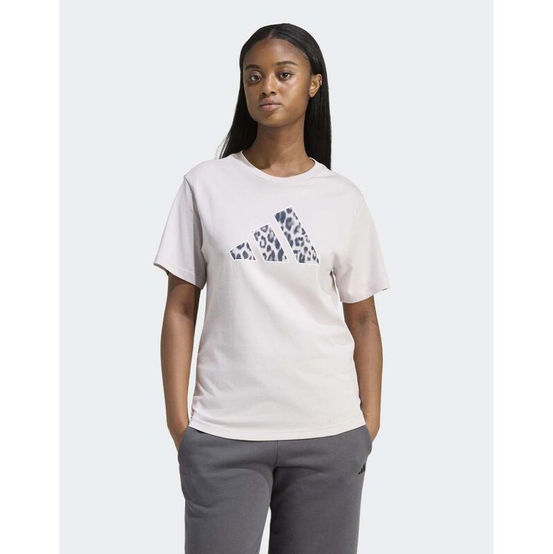 adidas performance Animal graphic t-shirt in ice purple