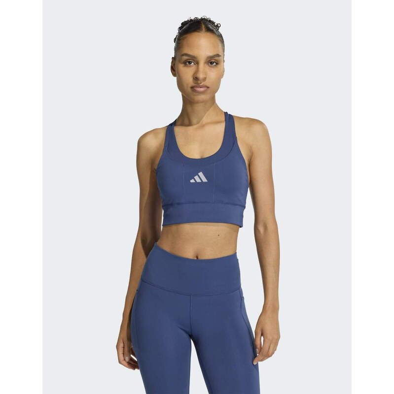 adidas performance Adi365 running pocket medium support bra in tech 115500169