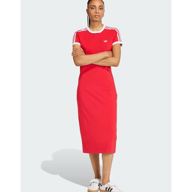 adidas Originals 3 stripes dress (slim) in better scarlet / white-Red 115505843