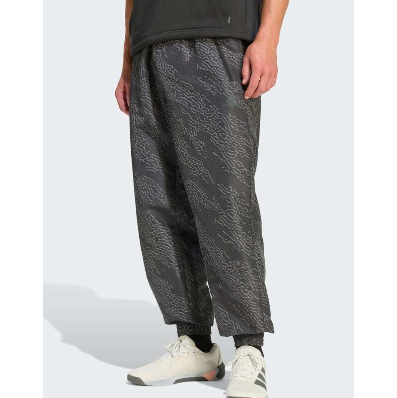 adidas performance Primelift workout aop pants in grey five /