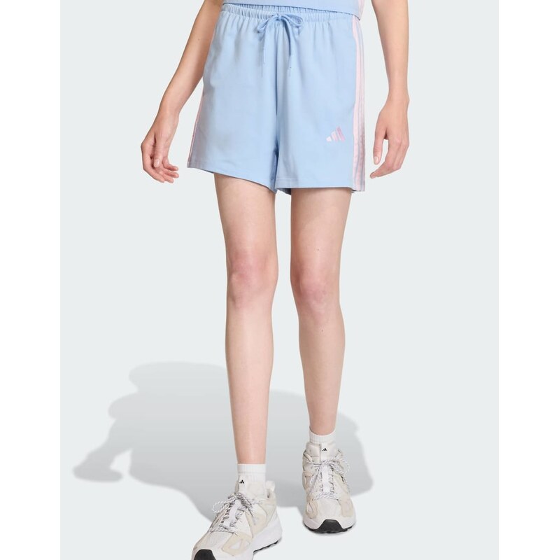 adidas performance Essentials 3-stripes cotton shorts in glow