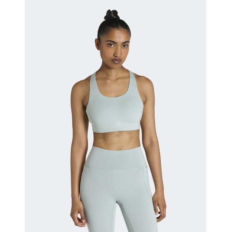 adidas performance Optime power high support bra in wonder sage