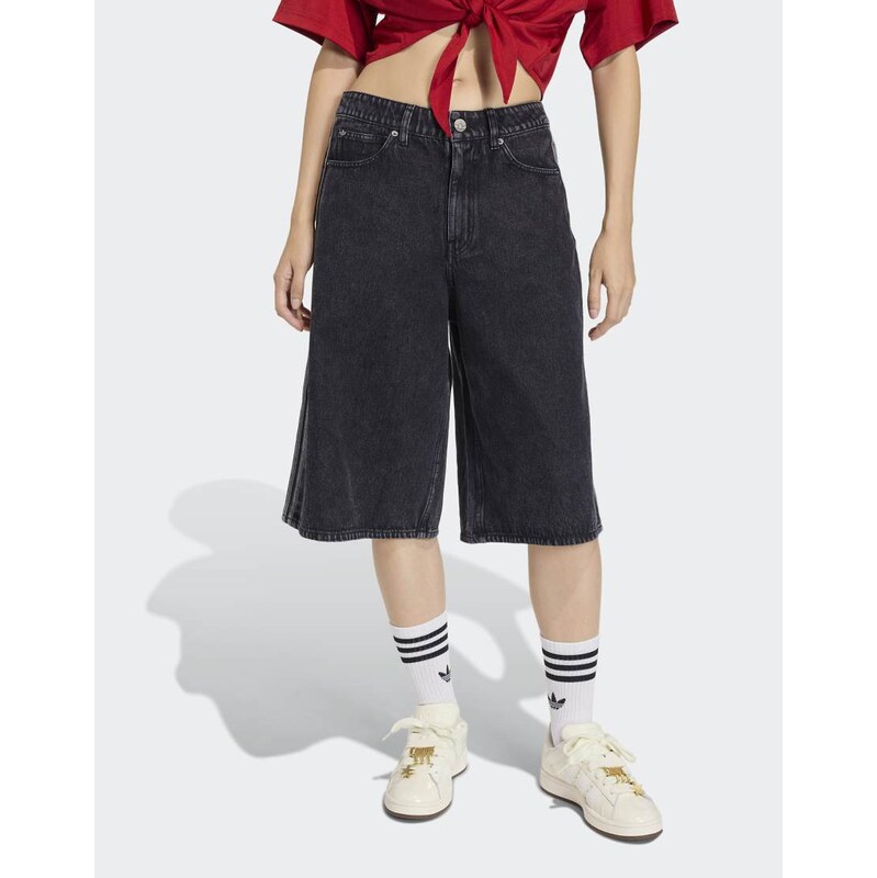 adidas Originals Firebird jorts denim in true black denim