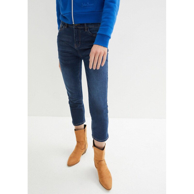bonprix 7/8 Ultra Soft džíny, Slim Fit modrá Žena 107038067