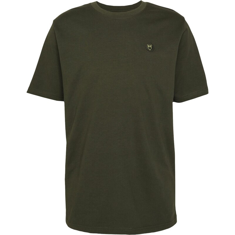 KnowledgeCotton Apparel Tričko ALDER tmavě hnědá