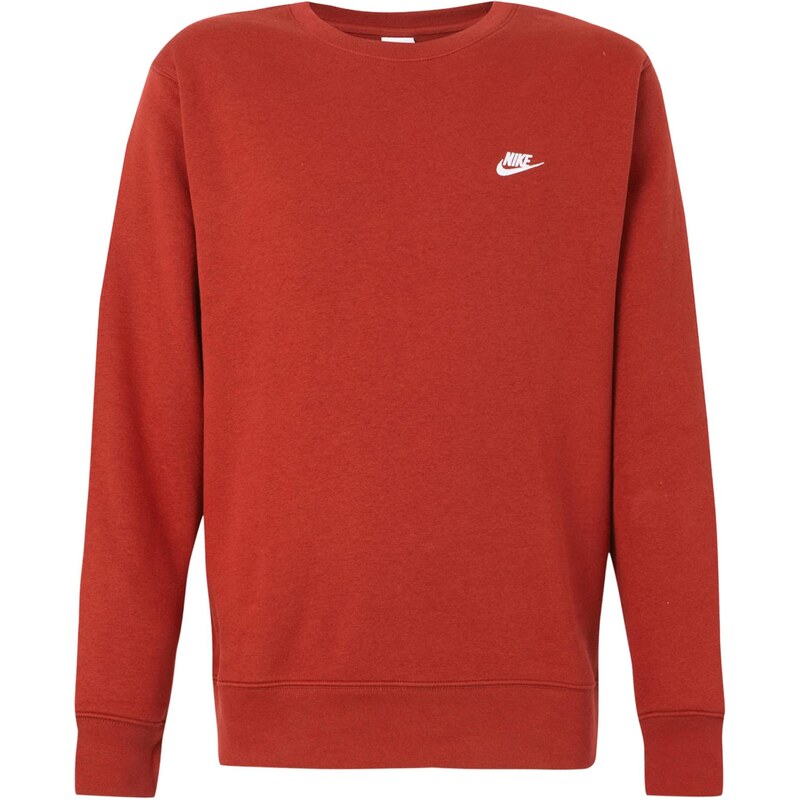 Nike Sportswear Mikina CLUB oranžově červená / bílá