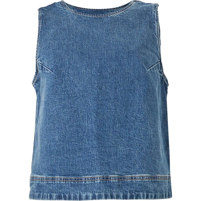Abercrombie & Fitch Top modrá džínovina 112803098