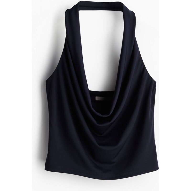 H&M - Žerzejový top halterneck - Námořnická Modř