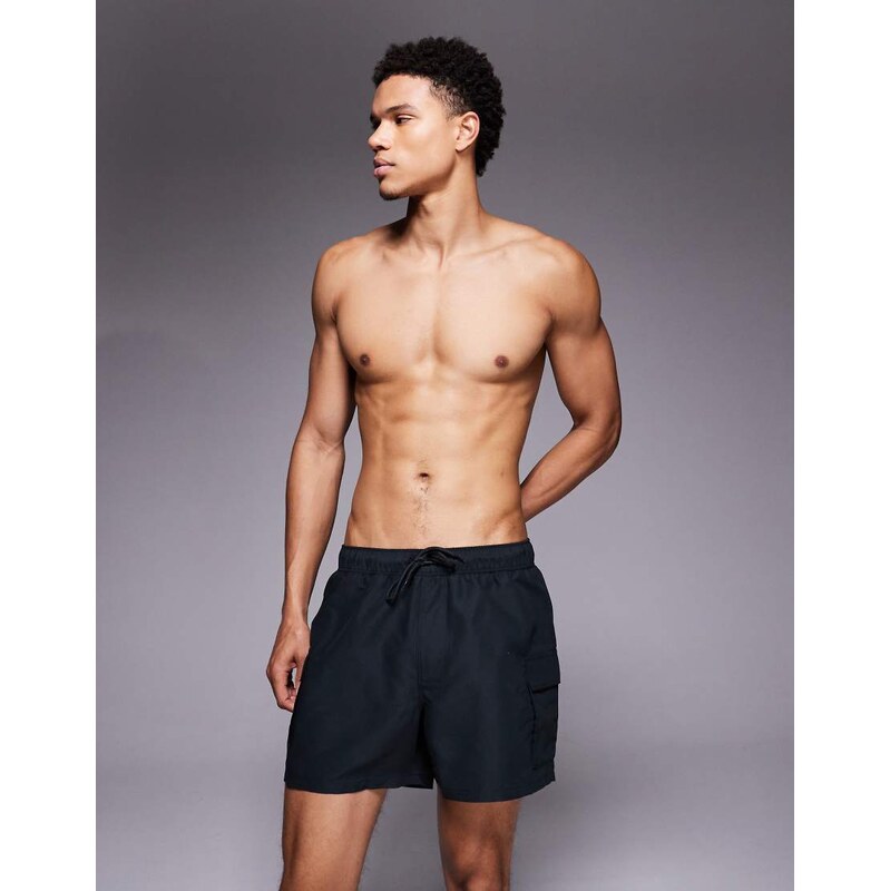 ASOS DESIGN swim shorts in short length with cargo pockets in