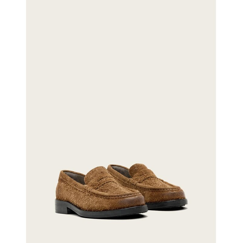 AllSaints Bloom textured loafer in brown