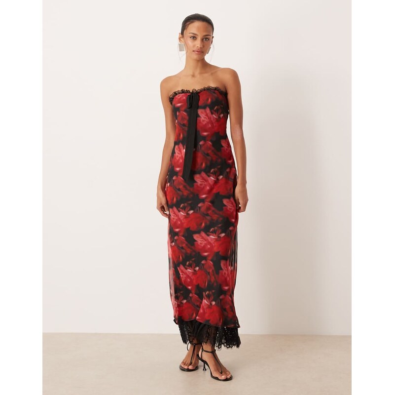 For Love And Lemons For Love & Lemons chiffon bandeau open back maxi 112809113