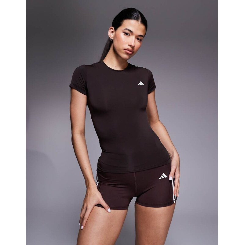 adidas performance power essential tee in brown