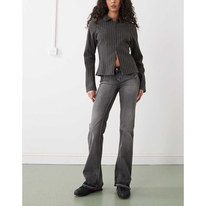 Cheap Monday Booty Bei stretch low rise bootcut jeans in black moon 112808945