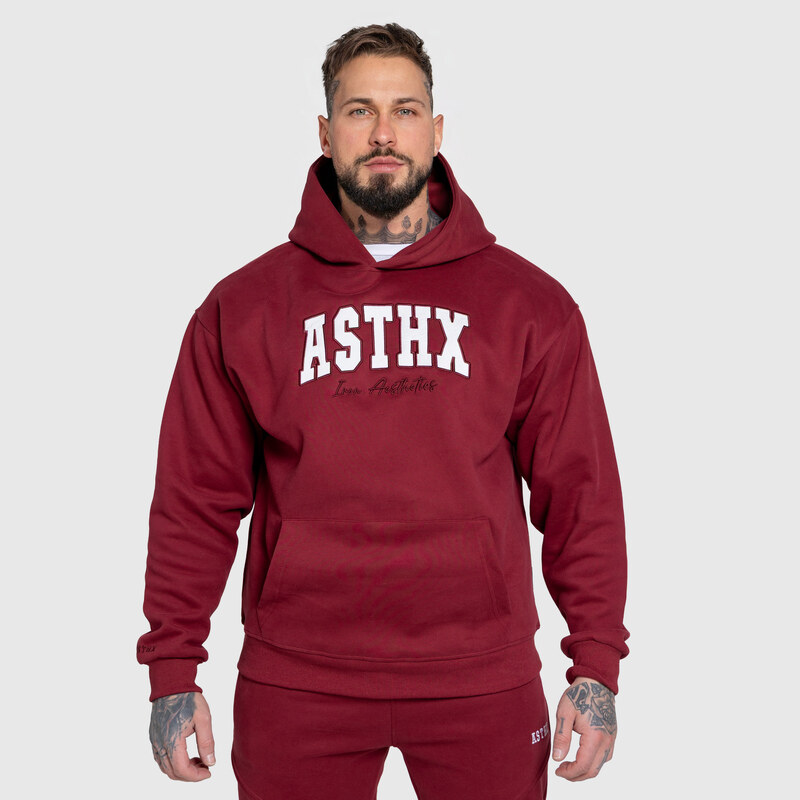 Oversized mikina Iron Aesthetics ASTHX, bordová