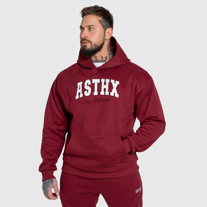 Oversized mikina Iron Aesthetics ASTHX, bordová