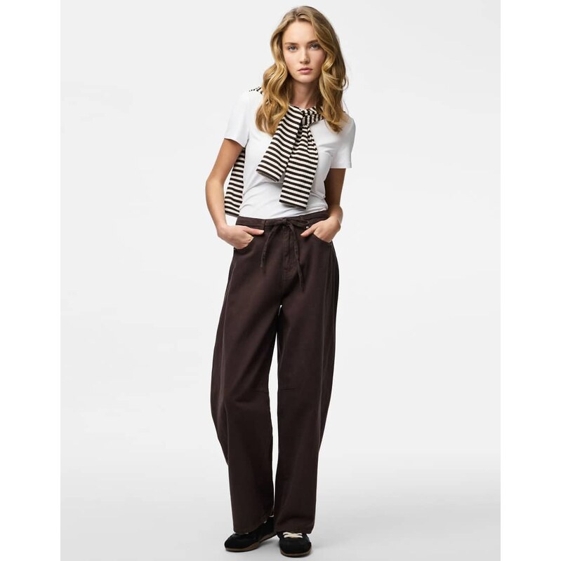 Pieces Barrel fit jeans in hot fudge-Brown 115505545