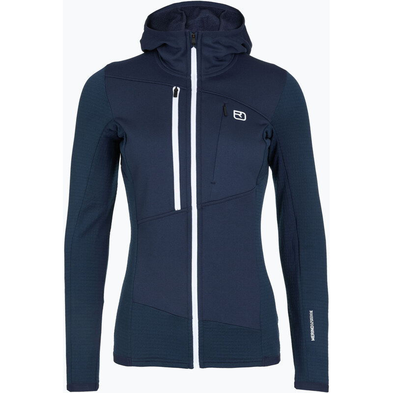 Dámská mikina ORTOVOX Fleece Grid Hoody deep ocean