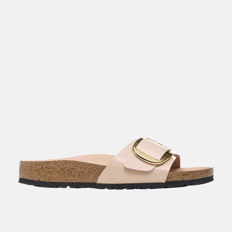 Béžovo-zlaté regular pantofle Birkenstock Madrid Big Buckle Natural 112811020