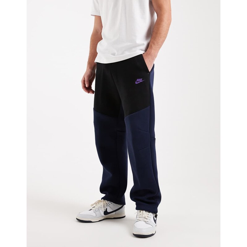 Nike Tech Fleece open hem joggers in black and navy