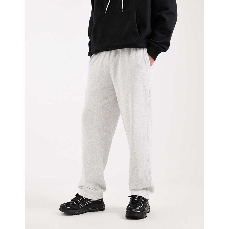 Nike Club French Terry open hem joggers in light grey