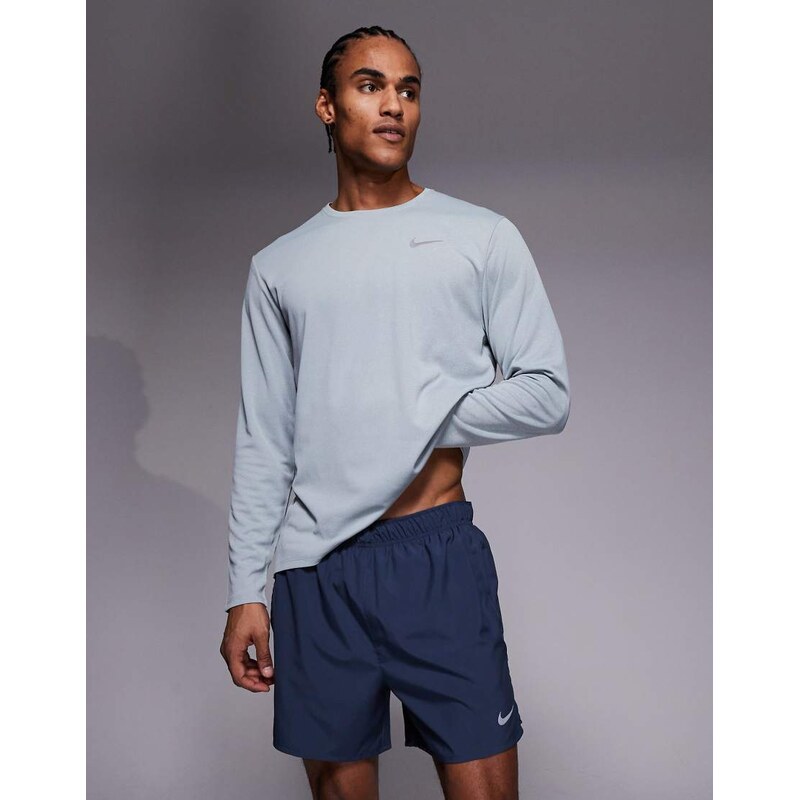 Nike Running Miler Dri-FIT long sleeve top in grey