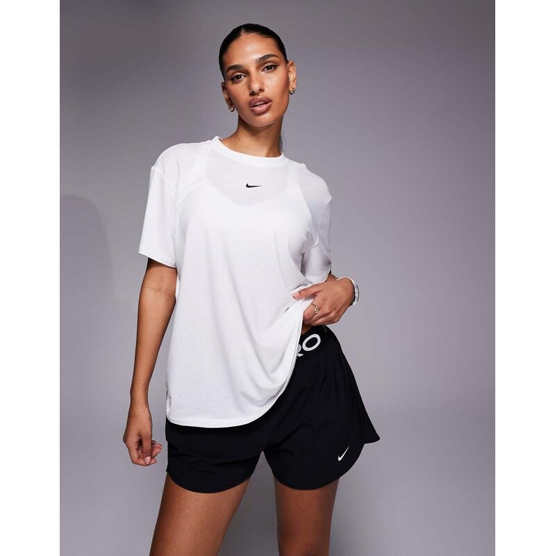 Nike Training One Dri-FIT relaxed short sleeve top in white