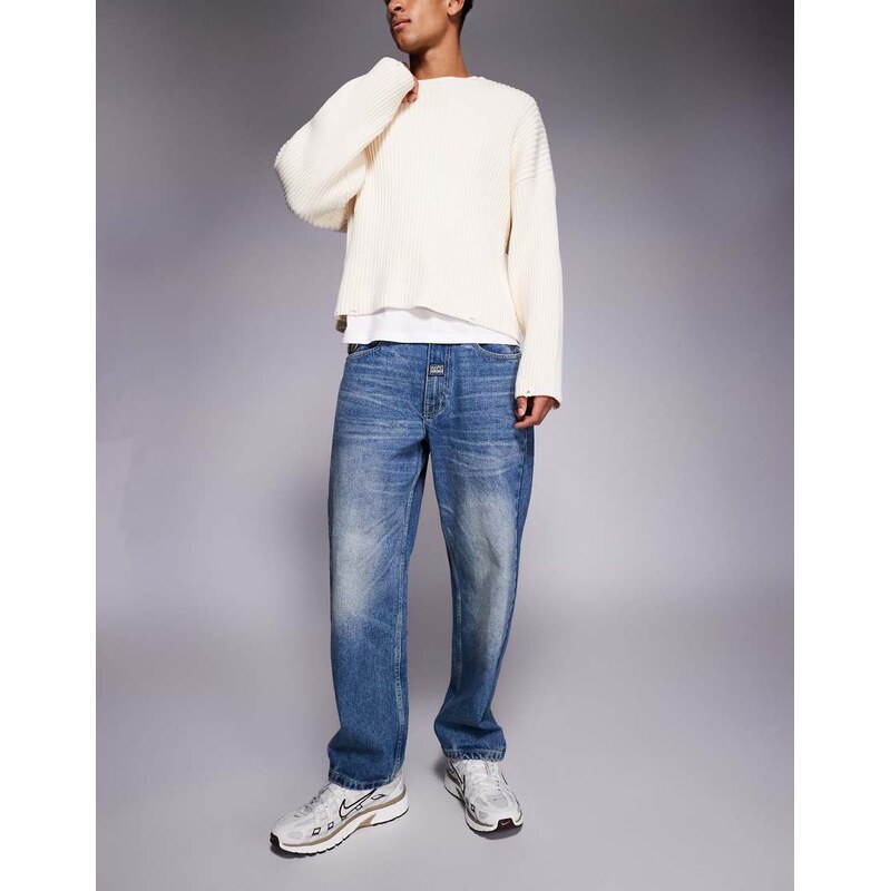 Aape by A Bathing Ape loose fit denim jeans in vintage wash blue 112815405