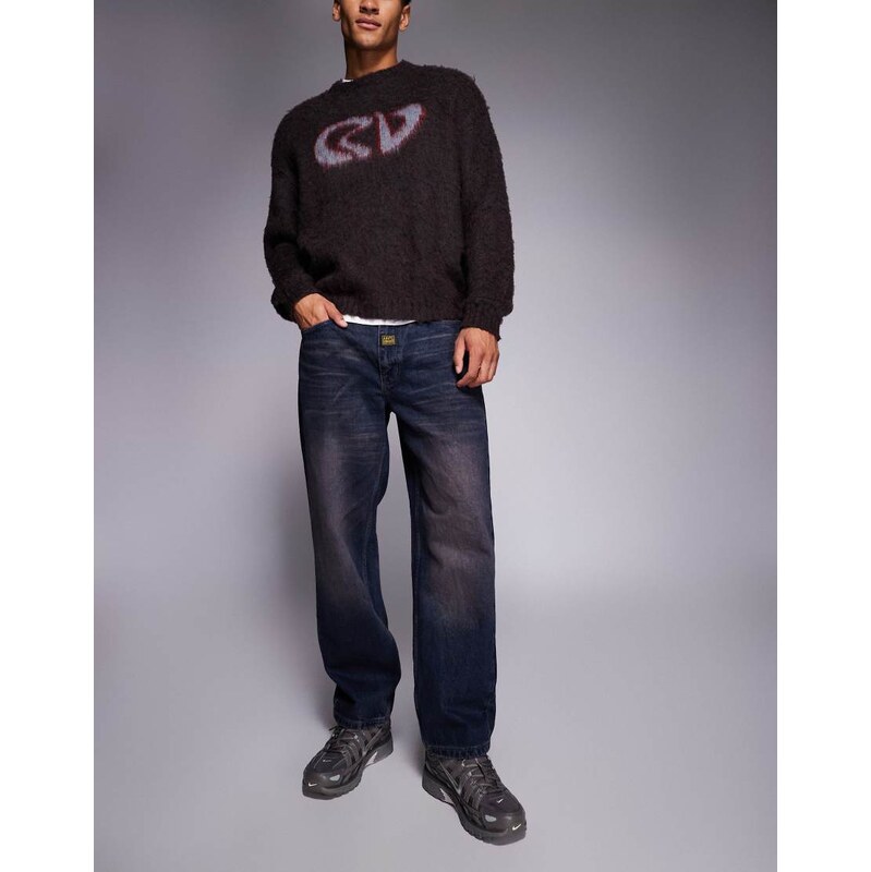 Aape by A Bathing Ape loose fit denim jeans in dark navy blue 112815651