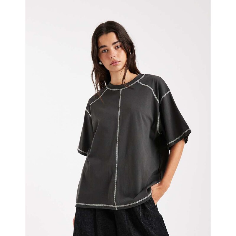 ASOS DESIGN oversized short sleeve t-shirt with contrast seams